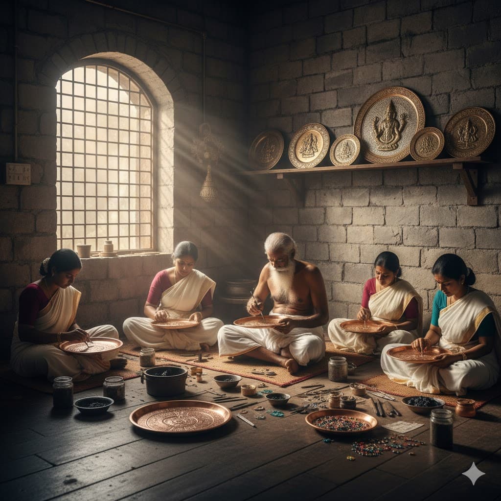 Thanjavur Art Plate Making
